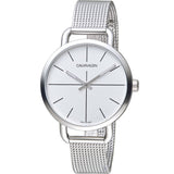 Buy Shop Calvin Klein Even White Dial Silver Mesh Bracelet Watch for Women - K7B23126 USA Online