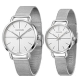 Buy Shop Calvin Klein Even White Dial Silver Mesh Bracelet Watch for Women - K7B23126 USA Online