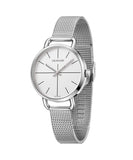 Buy Shop Calvin Klein Even White Dial Silver Mesh Bracelet Watch for Women - K7B23126 USA Online