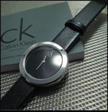 Buy Shop Calvin Klein Firm Black Dial Black Leather Strap Watch for Women - K3N231C1 USA Online