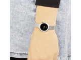 Buy Shop Calvin Klein Firm Black Dial Silver Mesh Bracelet Watch for Women - K3N23121 USA Online