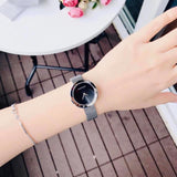Buy Shop Calvin Klein Firm Black Dial Silver Mesh Bracelet Watch for Women - K3N23121 USA Online
