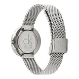 Buy Shop Calvin Klein Firm Black Dial Silver Mesh Bracelet Watch for Women - K3N23121 USA Online