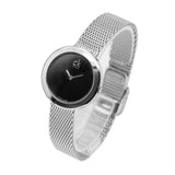 Buy Shop Calvin Klein Firm Black Dial Silver Mesh Bracelet Watch for Women - K3N23121 USA Online