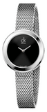 Buy Shop Calvin Klein Firm Black Dial Silver Mesh Bracelet Watch for Women - K3N23121 USA Online