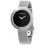 Buy Shop Calvin Klein Firm Black Dial Silver Mesh Bracelet Watch for Women - K3N23121 USA Online