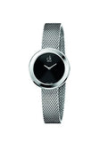 Buy Shop Calvin Klein Firm Black Dial Silver Mesh Bracelet Watch for Women - K3N23121 USA Online