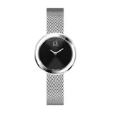 Buy Shop Calvin Klein Firm Black Dial Silver Mesh Bracelet Watch for Women - K3N23121 USA Online