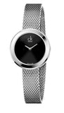 Buy Shop Calvin Klein Firm Black Dial Silver Mesh Bracelet Watch for Women - K3N23121 USA Online