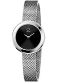 Buy Shop Calvin Klein Firm Black Dial Silver Mesh Bracelet Watch for Women - K3N23121 USA Online