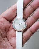 Buy Shop Calvin Klein Firm Silver Dial White Leather Strap Watch for Women - K3N231L6 USA Online