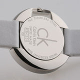 Buy Shop Calvin Klein Firm Silver Dial White Leather Strap Watch for Women - K3N231L6 USA Online