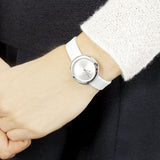 Buy Shop Calvin Klein Firm Silver Dial White Leather Strap Watch for Women - K3N231L6 USA Online