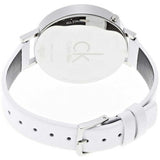 Buy Shop Calvin Klein Firm Silver Dial White Leather Strap Watch for Women - K3N231L6 USA Online