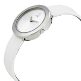Buy Shop Calvin Klein Firm Silver Dial White Leather Strap Watch for Women - K3N231L6 USA Online