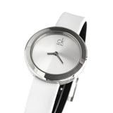 Buy Shop Calvin Klein Firm Silver Dial White Leather Strap Watch for Women - K3N231L6 USA Online
