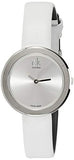 Buy Shop Calvin Klein Firm Silver Dial White Leather Strap Watch for Women - K3N231L6 USA Online
