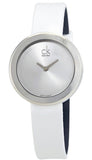 Buy Shop Calvin Klein Firm Silver Dial White Leather Strap Watch for Women - K3N231L6 USA Online