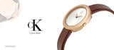 Buy Shop Calvin Klein Firm White Dial Brown Leather Strap Watch for Women - K3N236G6 USA Online