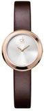 Buy Shop Calvin Klein Firm White Dial Brown Leather Strap Watch for Women - K3N236G6 USA Online