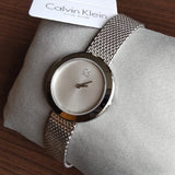 Buy Shop Calvin Klein Firm White Dial Silver Mesh Bracelet Watch for Women - K3N23126 USA Online
