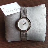 Buy Shop Calvin Klein Firm White Dial Silver Mesh Bracelet Watch for Women - K3N23126 USA Online