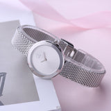 Buy Shop Calvin Klein Firm White Dial Silver Mesh Bracelet Watch for Women - K3N23126 USA Online