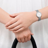 Buy Shop Calvin Klein Firm White Dial Silver Mesh Bracelet Watch for Women - K3N23126 USA Online