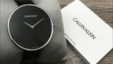 Buy Shop Calvin Klein Full Moon Black Dial Black Leather Strap Watch for Women - K8Y231C1 USA Online