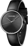 Buy Shop Calvin Klein Full Moon Black Dial Black Leather Strap Watch for Women - K8Y231C1 USA Online