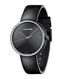 Buy Shop Calvin Klein Full Moon Black Dial Black Leather Strap Watch for Women - K8Y231C1 USA Online