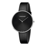 Buy Shop Calvin Klein Full Moon Black Dial Black Leather Strap Watch for Women - K8Y231C1 USA Online