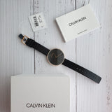 Buy Shop Calvin Klein Full Moon Black Dial Black Leather Strap Watch for Women - K8Y236C1 USA Online