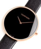 Buy Shop Calvin Klein Full Moon Black Dial Black Leather Strap Watch for Women - K8Y236C1 USA Online