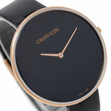 Buy Shop Calvin Klein Full Moon Black Dial Black Leather Strap Watch for Women - K8Y236C1 USA Online
