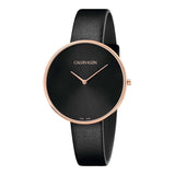 Buy Shop Calvin Klein Full Moon Black Dial Black Leather Strap Watch for Women - K8Y236C1 USA Online