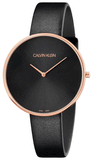 Buy Shop Calvin Klein Full Moon Black Dial Black Leather Strap Watch for Women - K8Y236C1 USA Online
