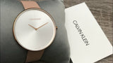 Buy Shop Calvin Klein Full Moon Silver Dial Pink Leather Stap Watch for Women - K8Y236Z6 USA Online