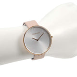Buy Shop Calvin Klein Full Moon Silver Dial Pink Leather Stap Watch for Women - K8Y236Z6 USA Online