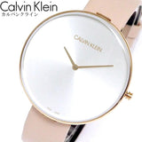 Buy Shop Calvin Klein Full Moon Silver Dial Pink Leather Stap Watch for Women - K8Y236Z6 USA Online