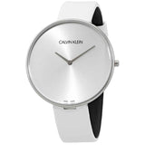 Buy Shop Calvin Klein Full Moon White Dial White Leather Strap Watch for Women - K8Y231L6 USA Online