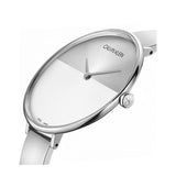 Buy Shop Calvin Klein Full Moon White Dial White Leather Strap Watch for Women - K8Y231L6 USA Online