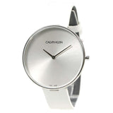 Buy Shop Calvin Klein Full Moon White Dial White Leather Strap Watch for Women - K8Y231L6 USA Online