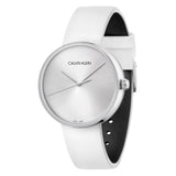 Buy Shop Calvin Klein Full Moon White Dial White Leather Strap Watch for Women - K8Y231L6 USA Online