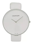 Buy Shop Calvin Klein Full Moon White Dial White Leather Strap Watch for Women - K8Y231L6 USA Online