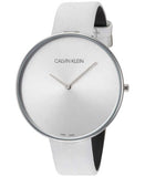 Buy Shop Calvin Klein Full Moon White Dial White Leather Strap Watch for Women - K8Y231L6 USA Online