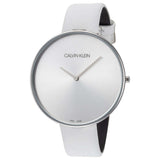 Buy Shop Calvin Klein Full Moon White Dial White Leather Strap Watch for Women - K8Y231L6 USA Online