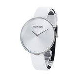 Buy Shop Calvin Klein Full Moon White Dial White Leather Strap Watch for Women - K8Y231L6 USA Online