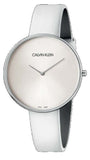 Buy Shop Calvin Klein Full Moon White Dial White Leather Strap Watch for Women - K8Y231L6 USA Online