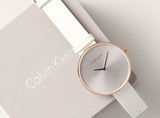 Buy Shop Calvin Klein Full Moon White Dial White Leather Strap Watch for Women - K8Y236L6 USA Online
